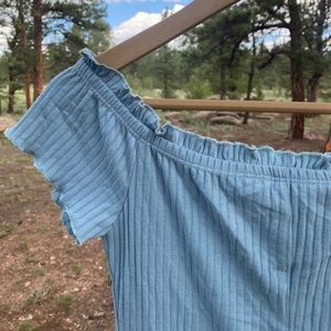 Baby blue cottage core mini dress